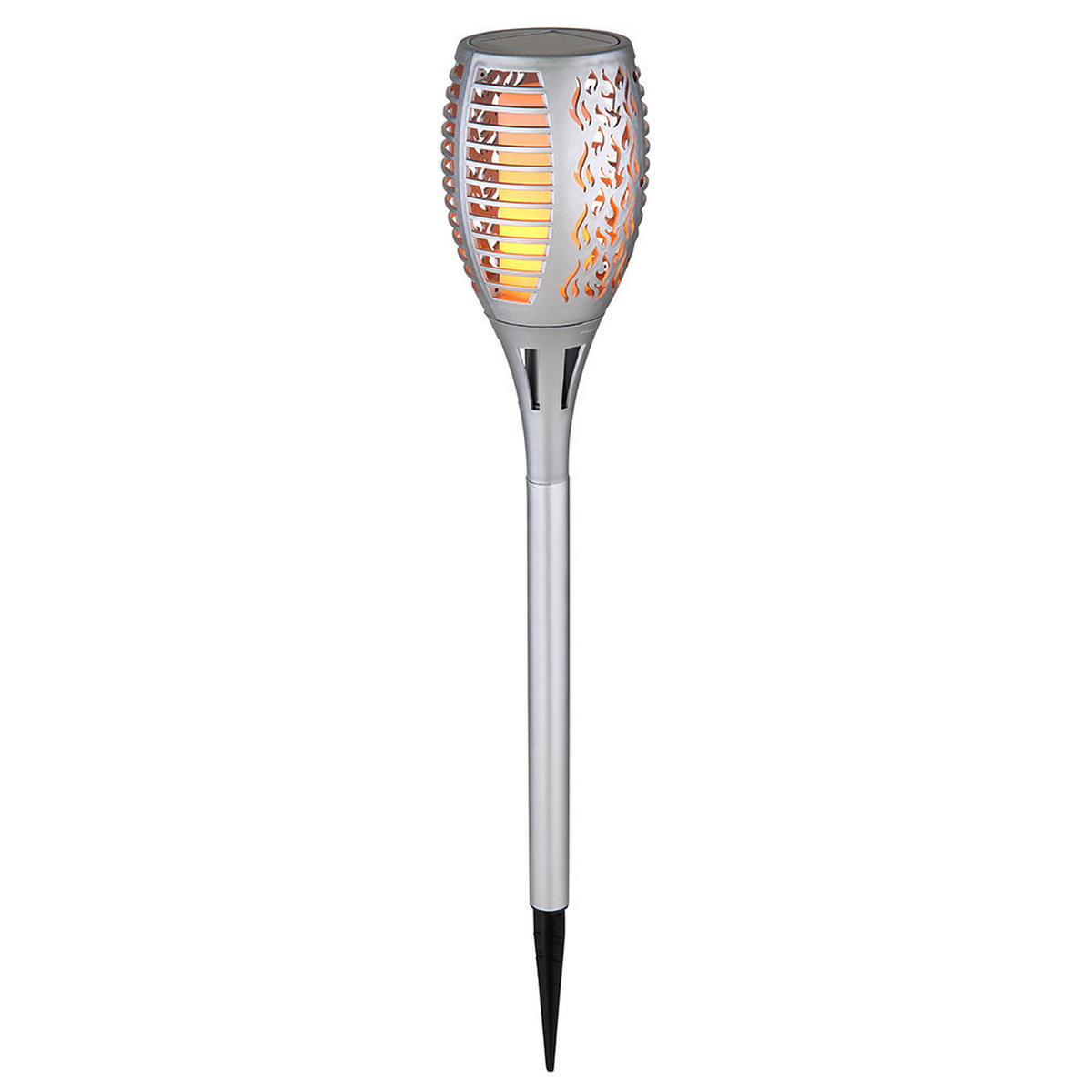 LED AUSSENLEUCHTE Solarleuchte Silber Kunststoff - Silberfarben, Kunststoff (10/10/58cm)