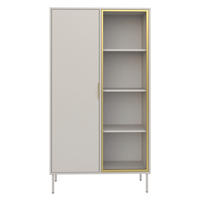 VITRINE Vena Kaschmir 90 cm - Kaschmir/Goldfarben, Holzwerkstoff/Kunststoff (90/160.2/40cm) - Selsey