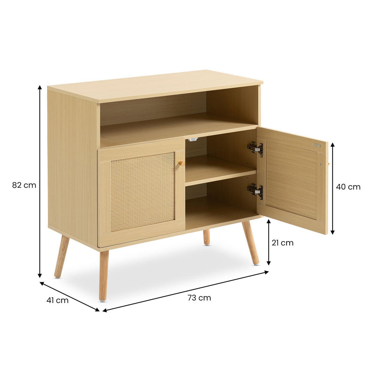 KOMMODE NORICA Eiche - Eichefarben, Holzwerkstoff (80/80/40cm) - IDIMEX