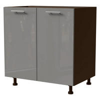 KÜCHENUNTERSCHRANK Essen D11/80 Grau Hochglanz / Lava Matt 80 / 50 / 82cm - Dunkelgrau/Grau, Holz/Holzwerkstoff (80/82/50cm) - Feldmann-Wohnen