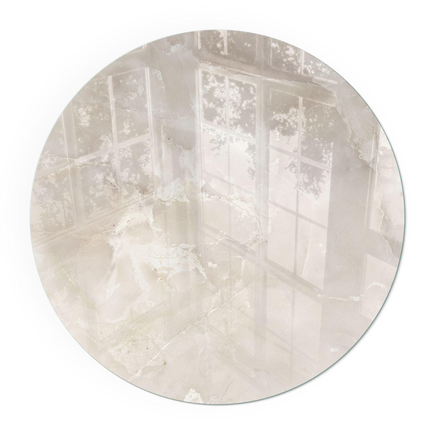 GLASPLATTE für Kamin Ø 60 cm - Creme, Glas (60/60/0.4cm) - TULUP