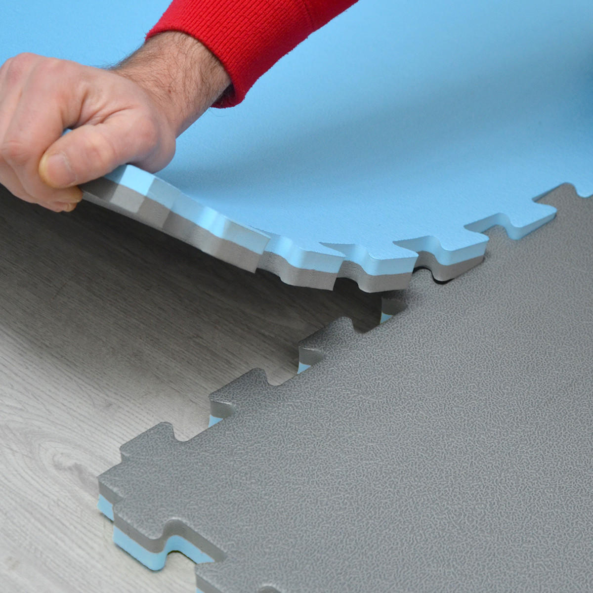 PUZZLEMATTE 90x90x2 cm, Blau - Blau, Kunststoff (90/90cm) - eyepower