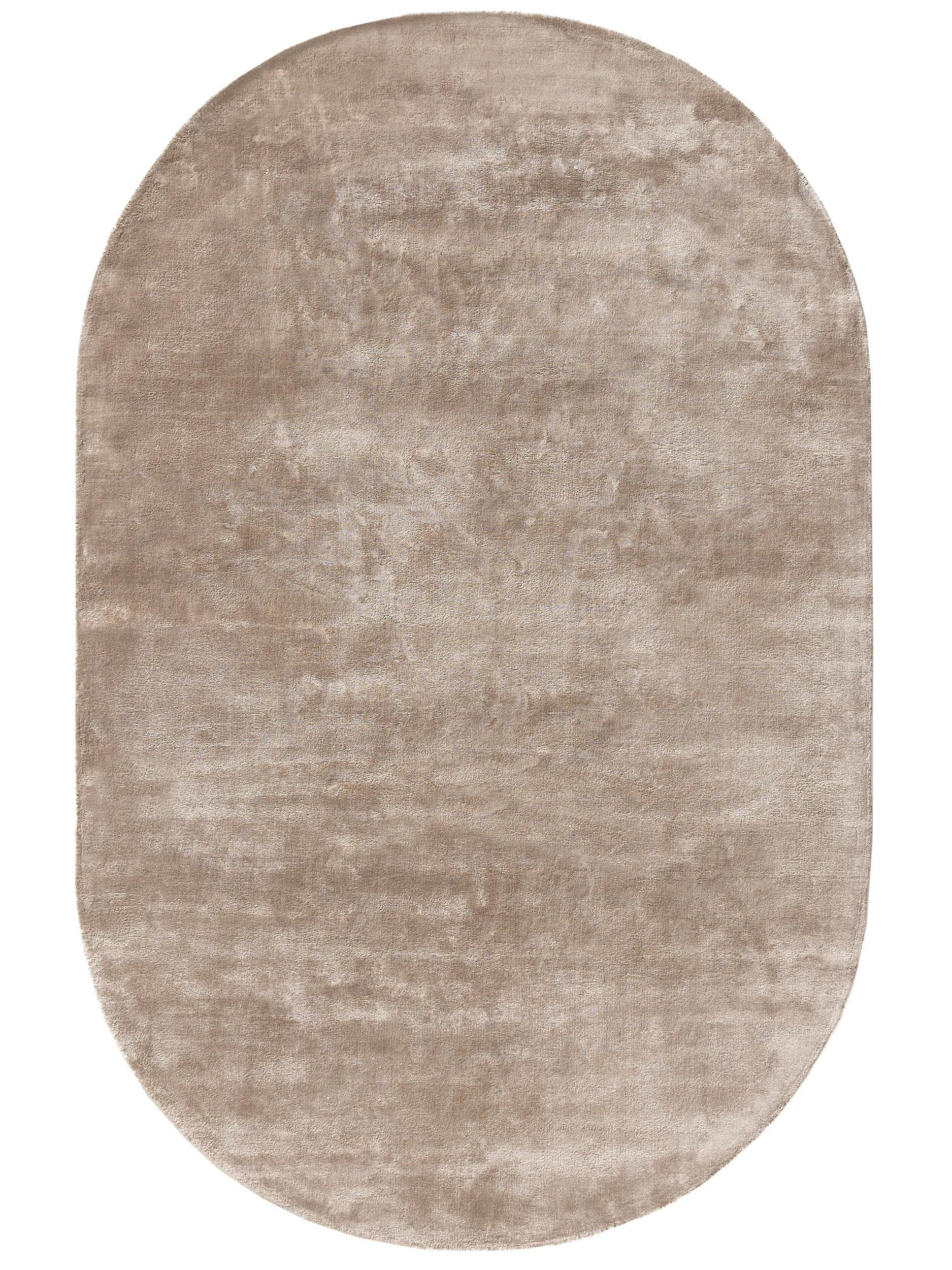 VISKOSETEPPICH OVAL Nela Taupe 150x230 cm - Taupe, Textil (150/230cm) - benuta Pure