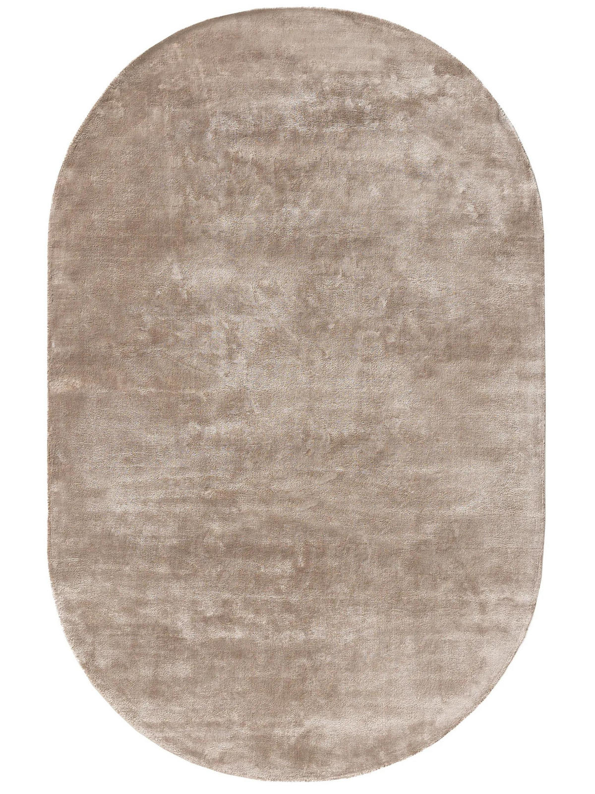 VISKOSETEPPICH OVAL Nela Taupe 150x230 cm - Taupe, Textil (150/230cm) - benuta Pure
