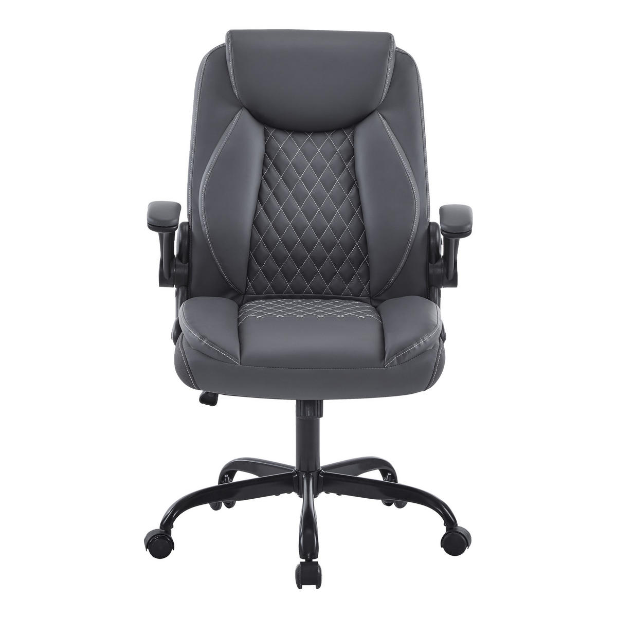 CHEFSESSEL DE-41049 mit Flip-up-Armlehnen und Lendenstütze Grau - Grau, Metall (64/102/64cm) - ComfortXL