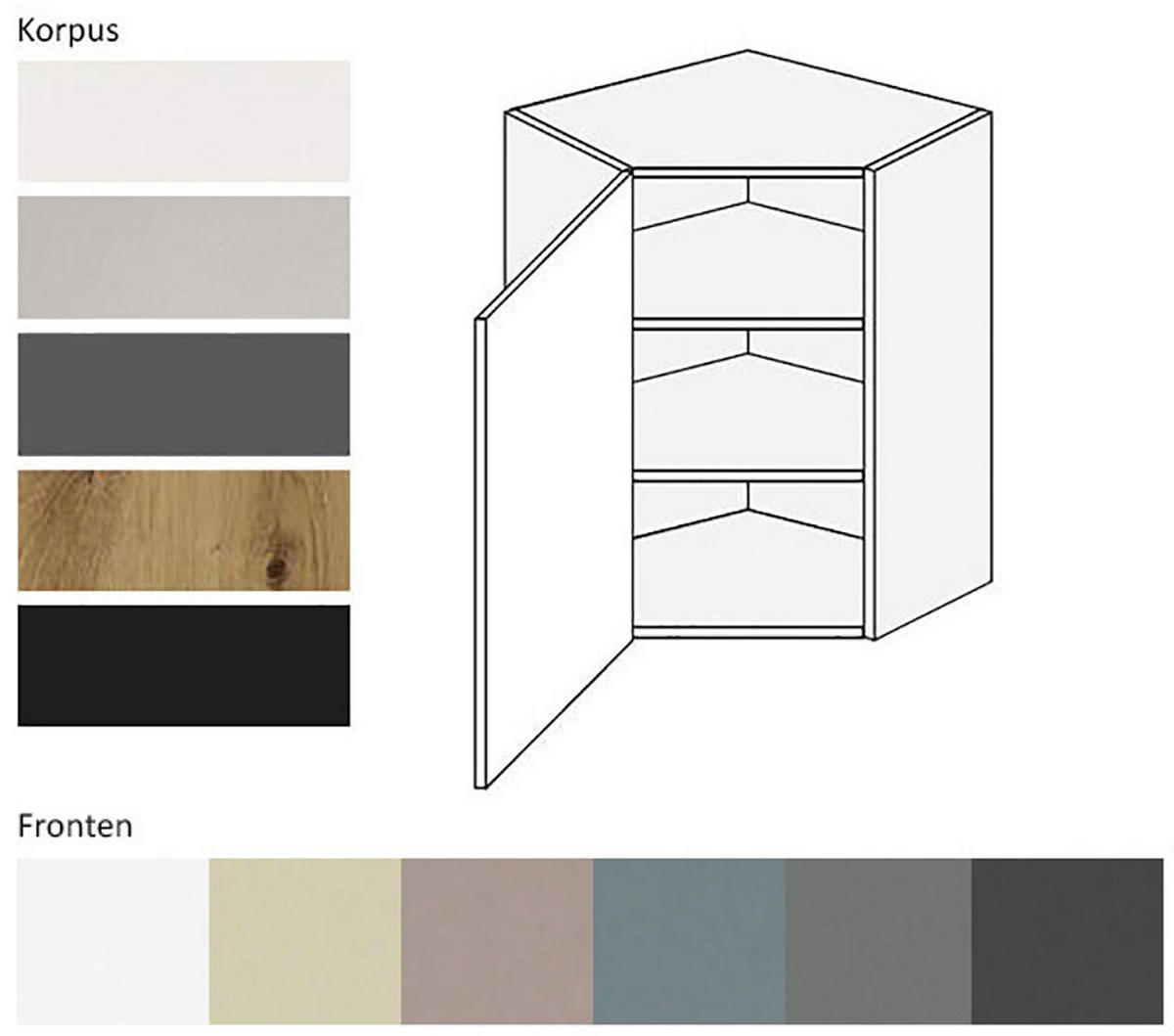 KÜCHENHÄNGESCHRANK Kvantum W10/60 Dust Grey Matt / Weiß Matt 60 / 60 / 72cm - Weiß/Grau, Holz/Holzwerkstoff (60/72/60cm) - Feldmann-Wohnen