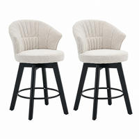 BARHOCKER drehbar mit Rückenlehne 51 x 52,5 x 92,5 cm Beige 2er-Set - Beige, Metall (51/92.5/52.5cm) - Meubliv