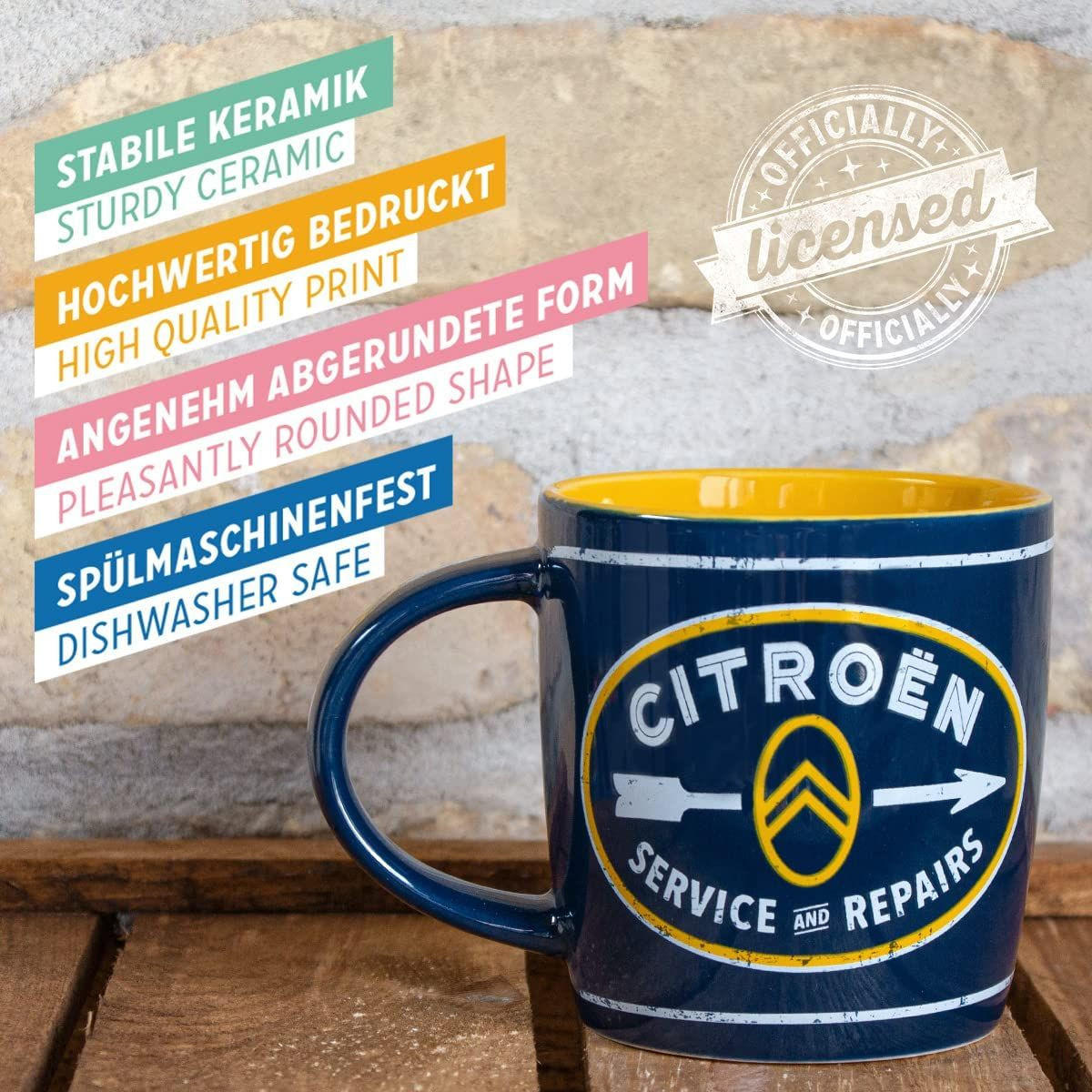KAFFEETASSE 330 ml Citroen Service & Repairs - Multicolor, Keramik (0.33L) - Nostalgic-Art