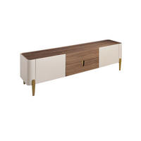 TV-ELEMENT Rechteckig Beige Gold Walnuss 200/47/54 cm - Beige, Holzwerkstoff/Metall (200/54/47cm) - ANGEL CERDA