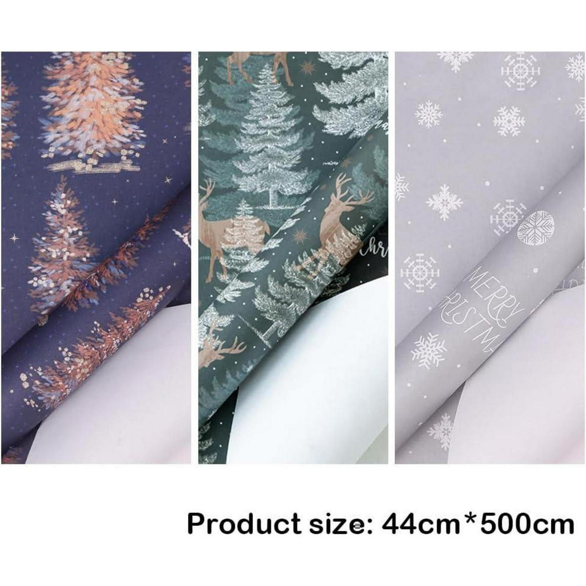 GESCHENKPAPIER Set 3 Rollen mit Anhängern und Aufklebern - Multicolor, Papier (44/1/500cm)