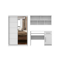 JUGENDZIMMER-SET TILL 05 3-teilig in Weiß matt - Weiß, Holzwerkstoff (330/200/61cm) - Deine Möbel 24