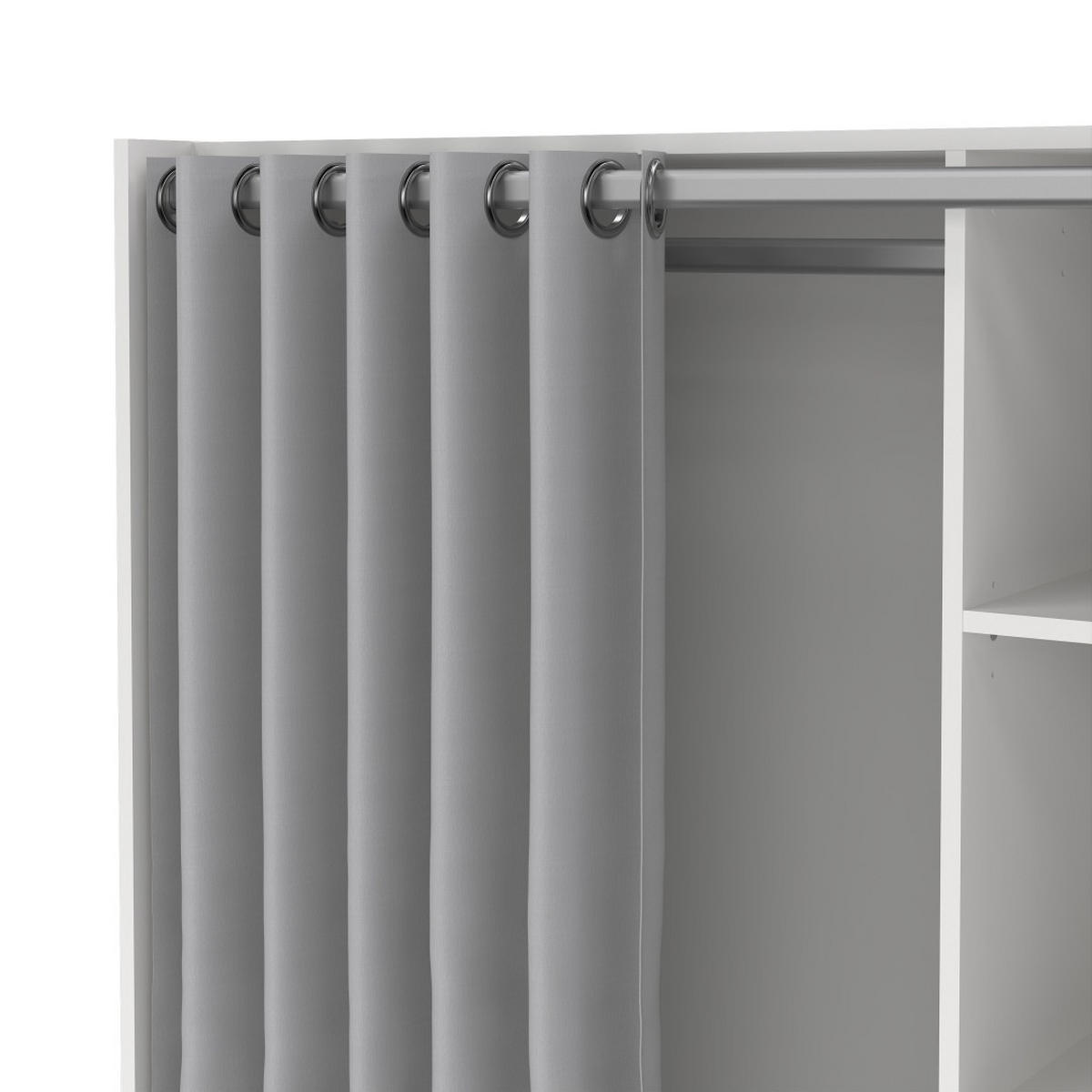 KLEIDERSCHRANK, Kit, Hellgrau, Holzwerkstoff, 105 x 49 x 180 cm - Hellgrau, Holzwerkstoff (105/180/49cm) - ebuy24