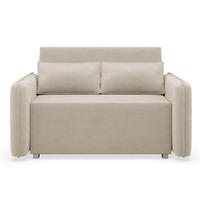 2-SITZER SCHLAFSOFA Duelia Beige, hydrophobe Chenille - Beige/Schwarz, Textil/Metall (144/85/124cm) - Selsey