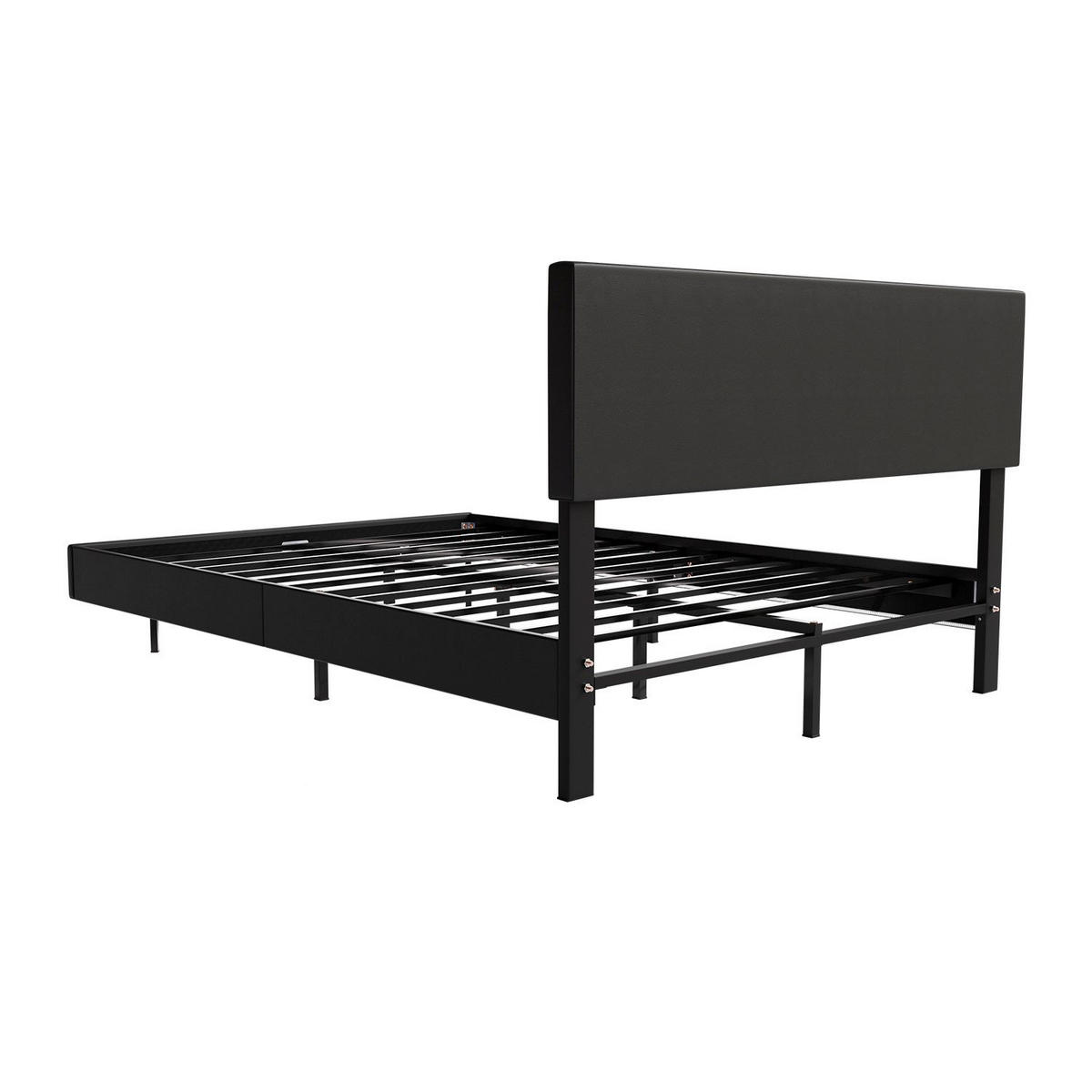 SCHWEBEBETT Lissabon Schwarz 140/200 cm Kunstleder - Schwarz, Textil (140/200cm) - Juskys