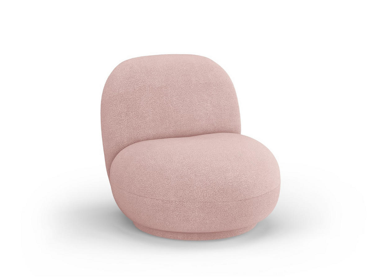 DREHSESSEL Chuck aus Boucle puderrosa - Pink, Textil (77/80/78cm) - Micadoni
