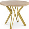 ESSTISCH Daisy runder ausziehbarer, Sonoma Eiche 120-200/100/76 cm - Goldfarben/Sonoma Eiche, Holzwerkstoff/Metall (120/120/76cm) - WFL GROUP