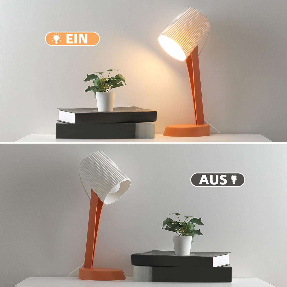 TISCHLEUCHTE Nauman (2er-Set) - Orange, Kunststoff (37.4/14/19.5cm) - Nettlife