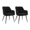 STUHL 2er-Set - Stoff & Metall - Schwarz - HEKA - Schwarz, Textil (61/78/59.5cm) - Vente-Unique