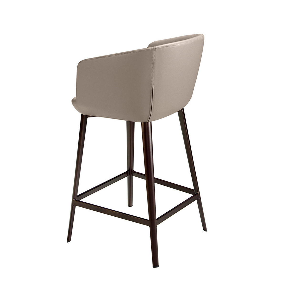 BARHOCKER Grau Braun 56/53/91 cm - Braun/Grau, Leder (56/91/53cm) - ANGEL CERDA