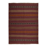 KELIM-TEPPICH handgewebt Kordi Violett 203/147 cm Schurwolle - Violett, Textil (147/203cm) - Looma