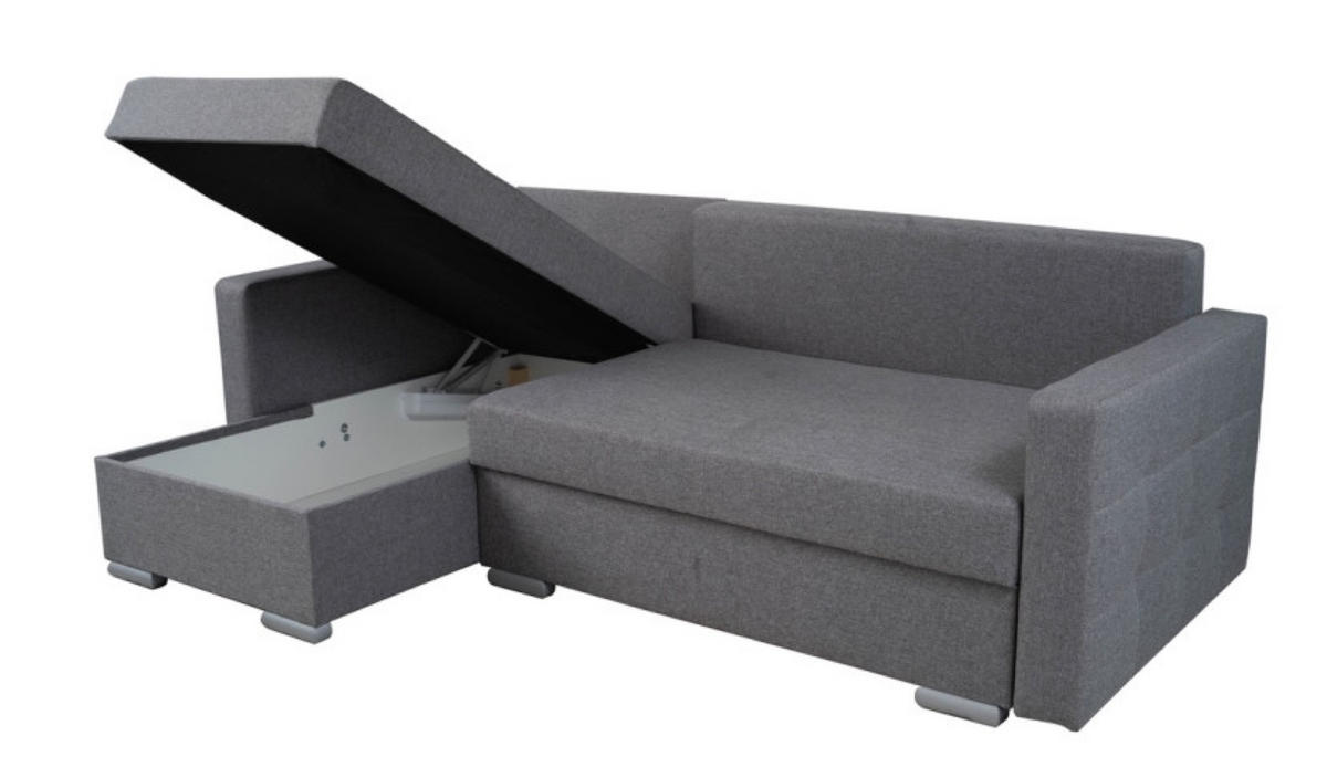 ECKSOFA Grau ASTI Ausziehbar - Grau, Naturmaterialen/Textil (225/144cm) - Sepro Meble