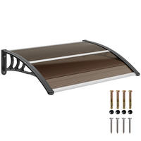 VORDACH DE-07399 Pultvordach aus Polycarbonat Braun - Schwarz/Braun, Kunststoff (100/23/75cm) - ComfortXL