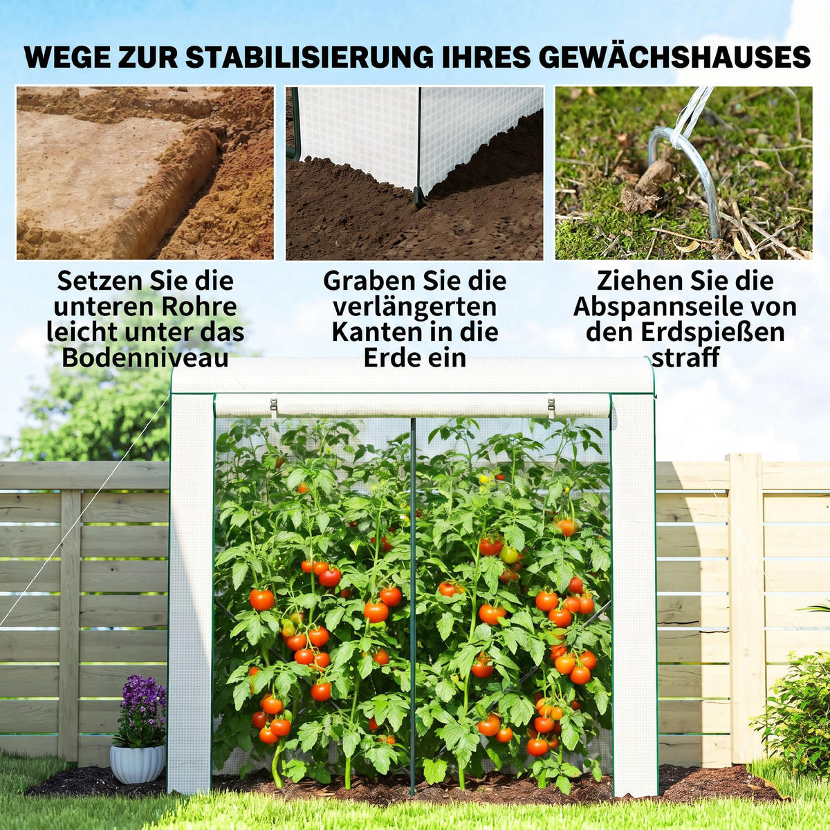 GEWÄCHSHAUS Stahl PE Weiß - Weiß, Metall (75/188/200cm) - Outsunny