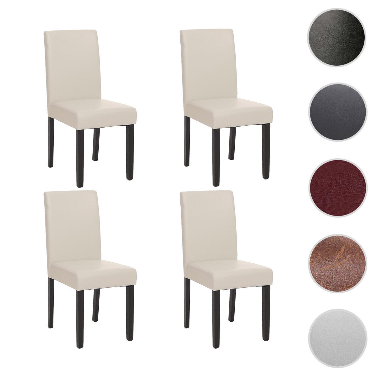 ESSZIMMERSTUHL Weiß, Dunkelbraun 4er-Set - Dunkelbraun/Weiß, Textil (43/90/56cm) - MCW