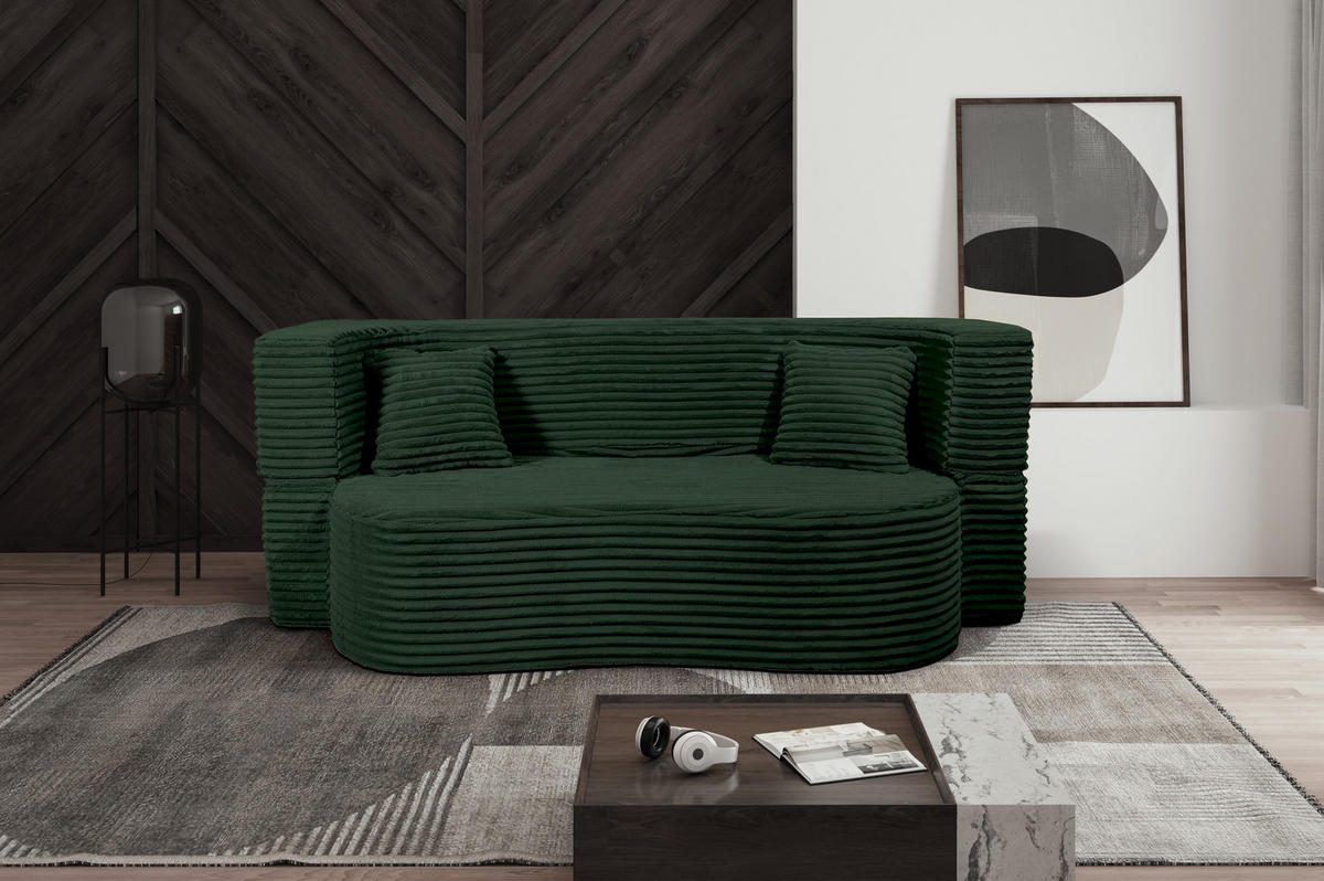 SCHLAFSOFA MYFOAM, Sofa mit Schlaffunktion, Farbe: Grun, Cordstoff - Grün, Textil (200/80/72cm) - Storez24
