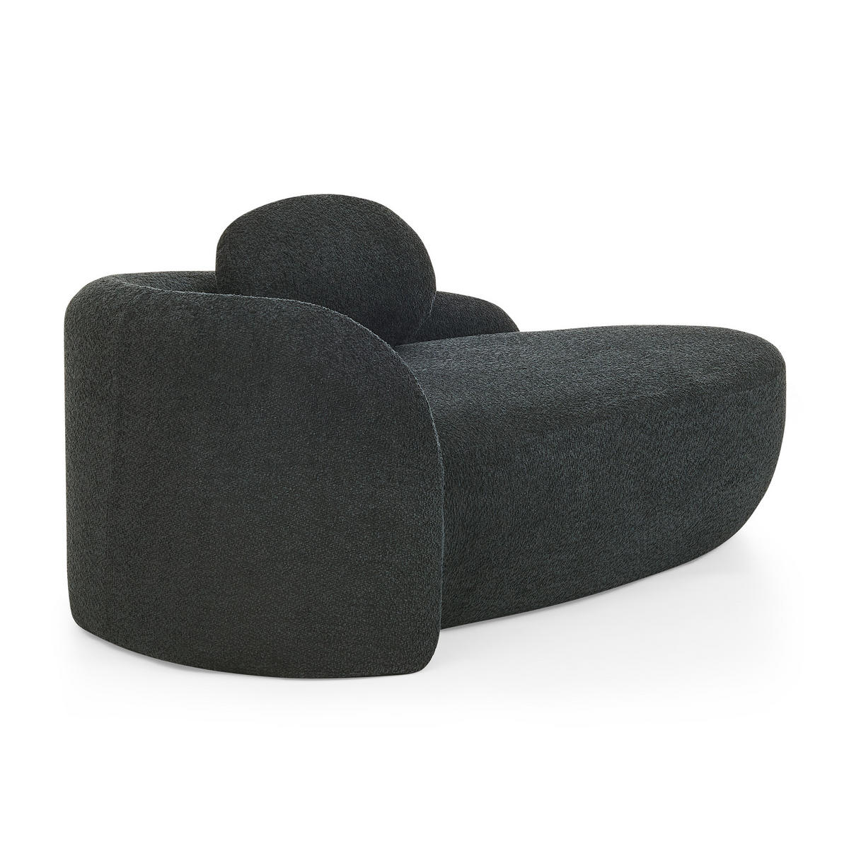 ECKSOFA 170/96/62 cm Schwarz Teddy mit Kissen - Schwarz, Textil (170/96cm) - Oxeza