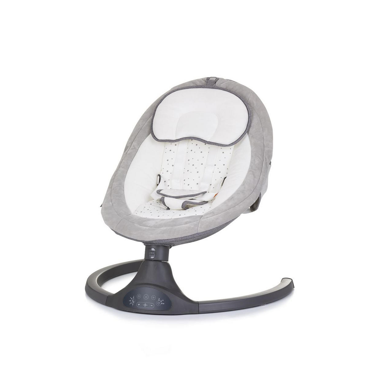 BABYWIPPE Brida grau Moskitonetz, Fernbedienung, 5 Schaukelgeschwindigkeiten, Timer, Kissen - Beige, Metall - Chipolino