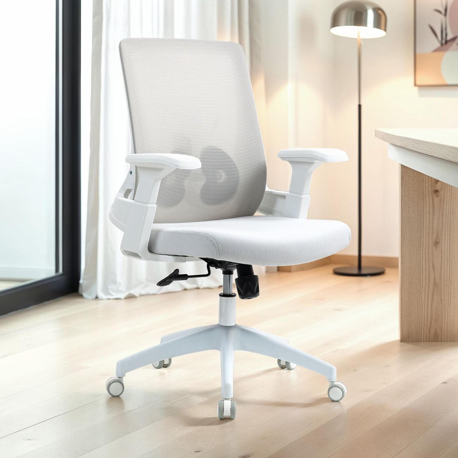 BÜRODREHSTUHL CAPVAL - Weiß, Kunststoff/Textil (65/106/65cm) - IDIMEX