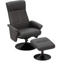 RELAXSESSEL 71/104/69 cm Schwarz aus Polyester mit Hocker - Schwarz, Textil (71/104/69cm) - OKMYHOME