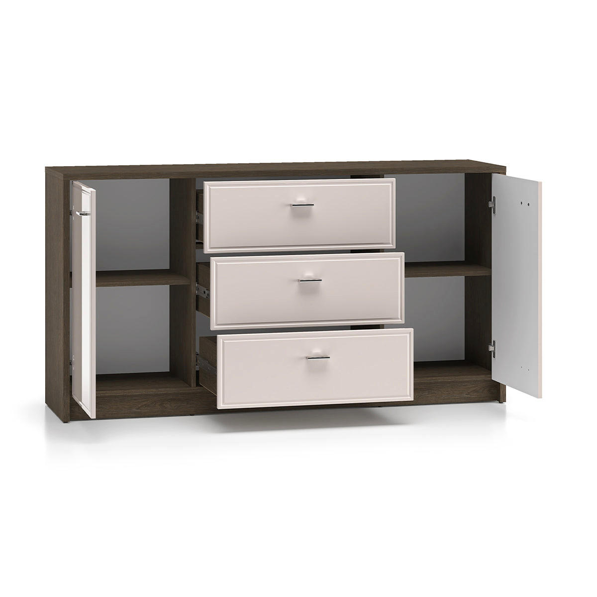 SIDEBOARD Kaius Kaschmir und Dunkles Holz - Beige, Holzwerkstoff (160/84.9/40cm) - Petits-meubles