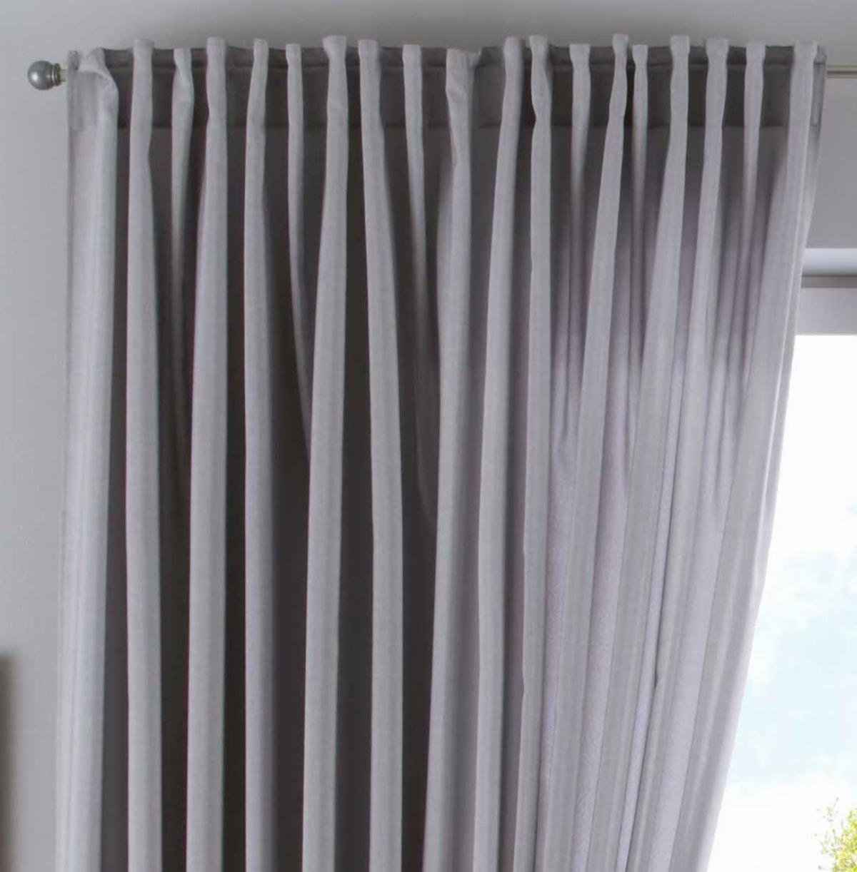 SCHLAUFENGARDINE »Jena« HxB 250x300 cm Silber - Silberfarben, Textil (300/250cm) - Gardinenbox