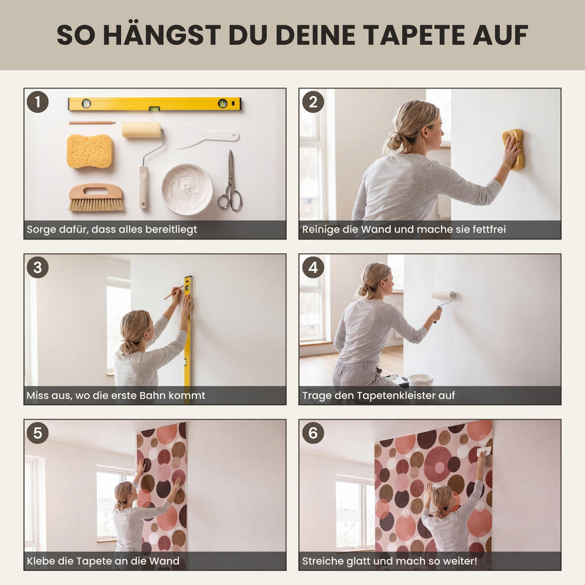 TAPETE - Kreise - Modern - Farbenfroh - 160x200 cm - Multicolor, Papier (160/200cm) - OnlyWow