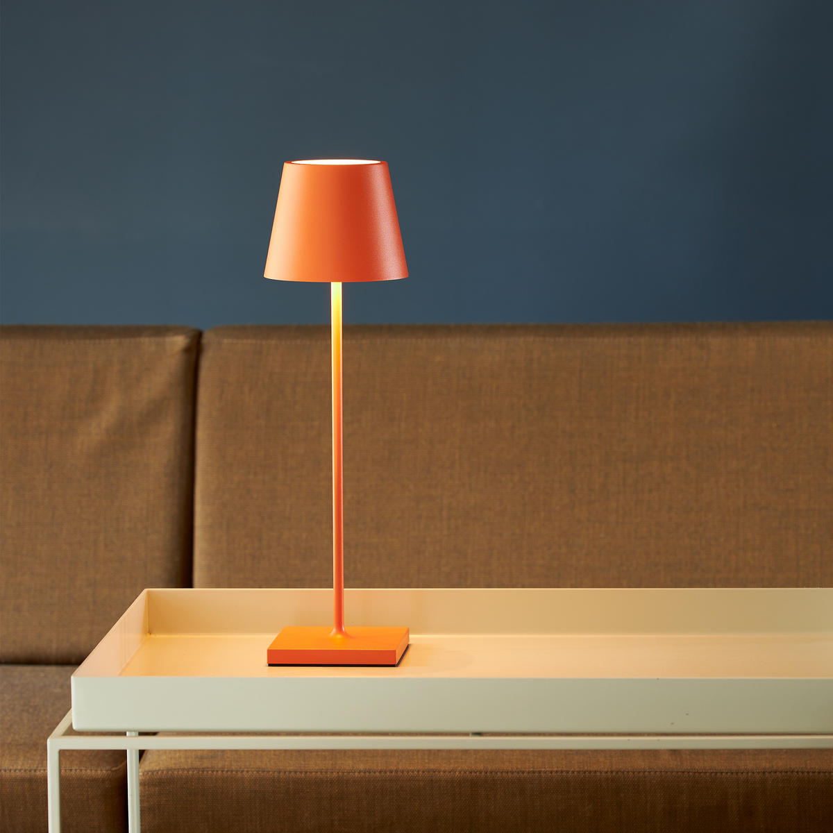 LED Akku-Tischlampe, Nuindie 3.0 glutorange - Orange, Metall (38/10/38cm) - Sigor