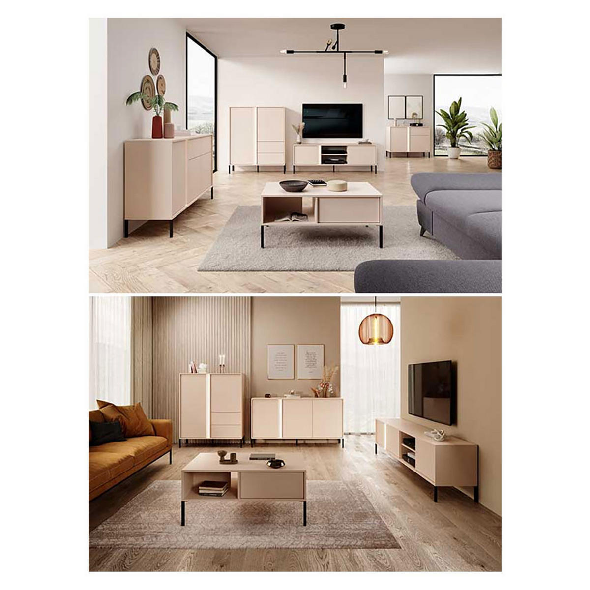 KOMMODE Dast beige 153 / 39,5 / 81cm - Beige, Holz/Holzwerkstoff (153/81/39.5cm) - Feldmann-Wohnen