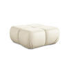 POUF Kunstleder Beige - Beige/Creme, Leder/Kunststoff (95/41/95cm) - Makamii