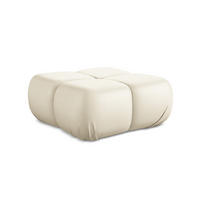 POUF Kunstleder Beige - Beige/Creme, Leder/Kunststoff (95/41/95cm) - Makamii