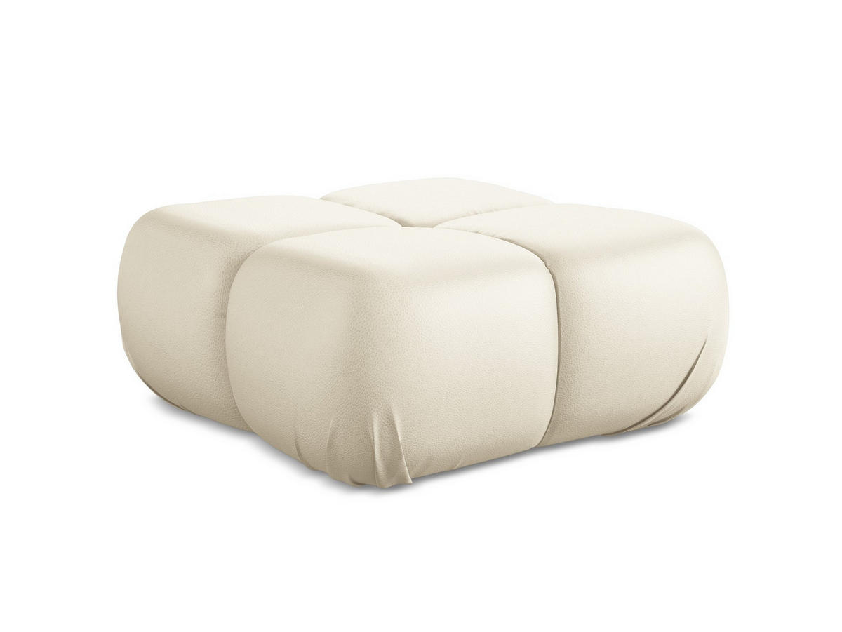 POUF Kunstleder Beige - Beige/Creme, Leder/Kunststoff (95/41/95cm) - Makamii