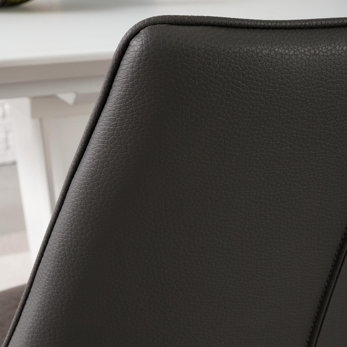 POLSTERSTUHL - 2er-Set - Kunstleder / Edelstahl - Silberfarben/Grau, Kunststoff/Textil (54/87/60cm) - home24