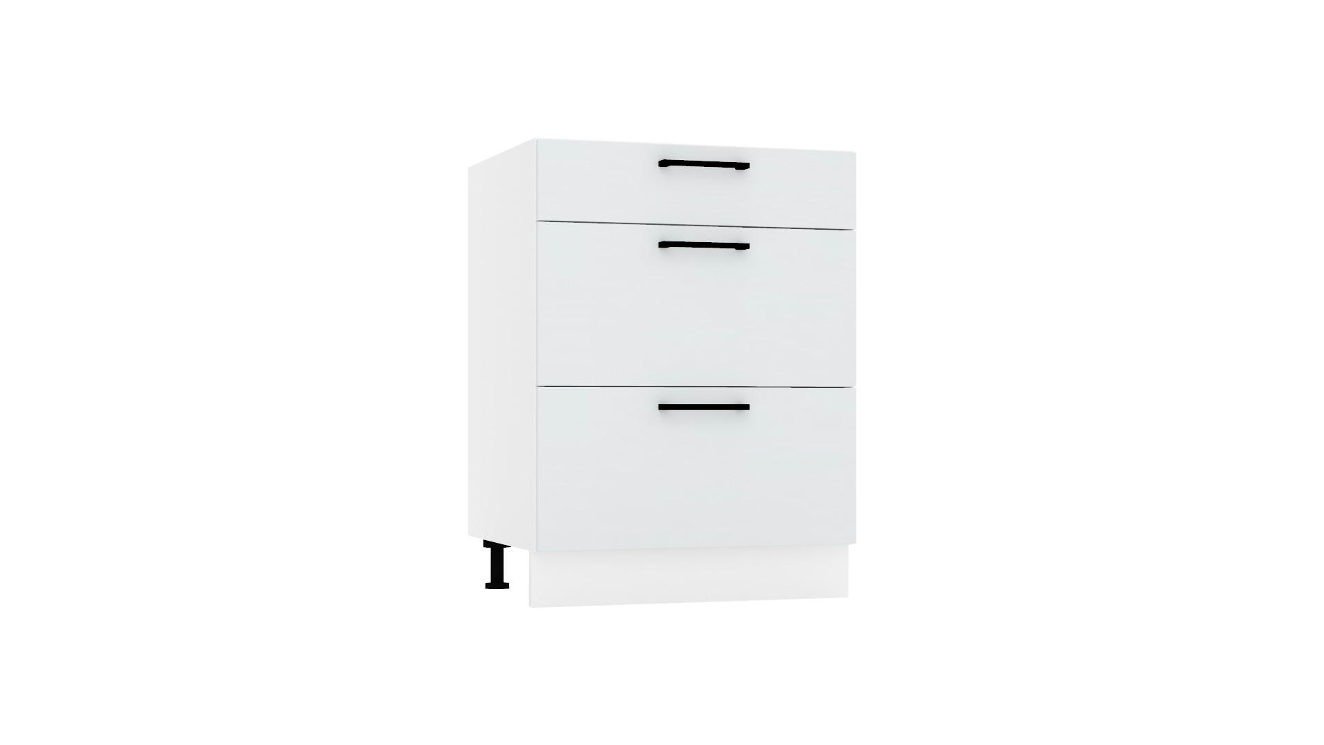 UNTERSCHRANK D60S3 - Dnoria - 3 Schubladen für effiziente Organisation - Hellgrau, Holz/Metall (60/82/52.4cm) - ROYAL24_MARKT