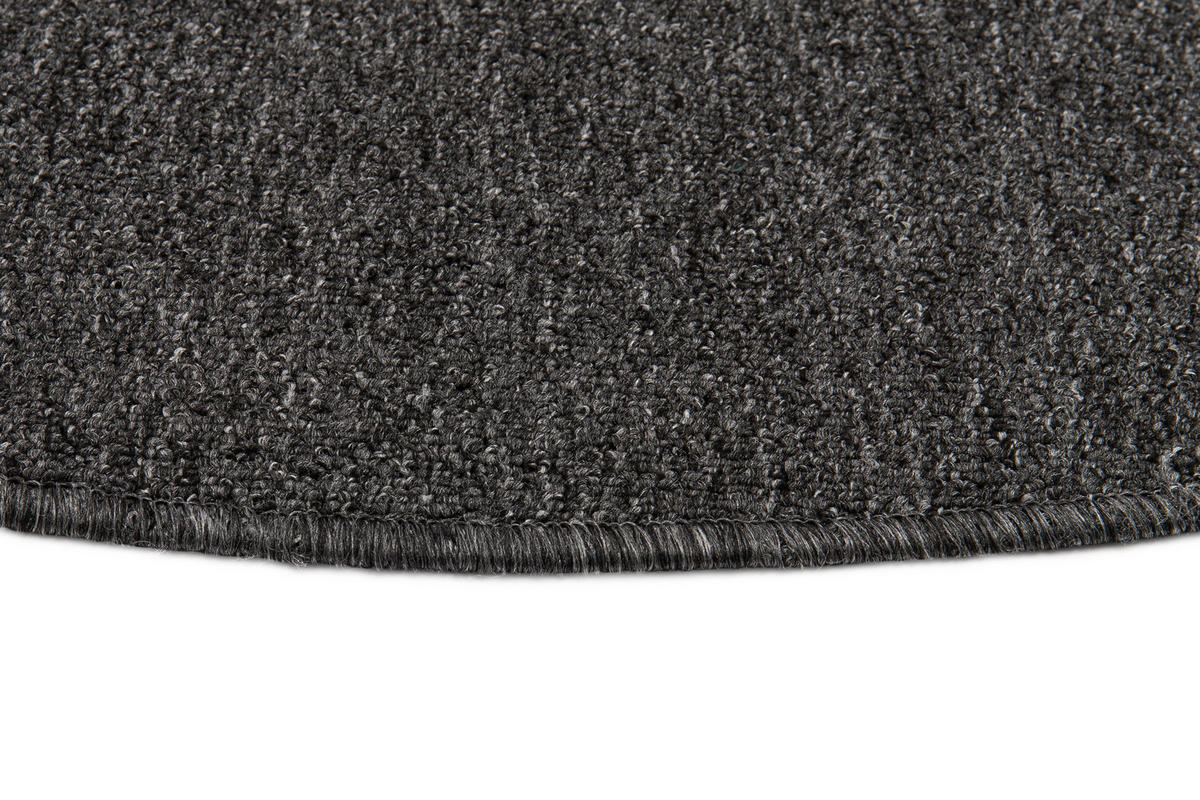 TEPPICH NIZZA Anthrazit, rund 100/100 cm - Anthrazit, Textil (100/100cm) - Tapiso