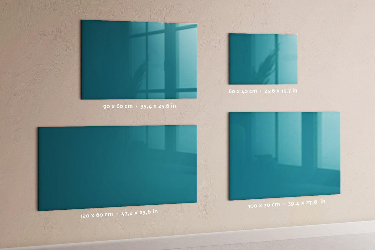 MAGNETTAFEL 100x70 Marineblau schwarzer Marker - Mintgrün, Glas (100/0.4/70cm) - TULUP