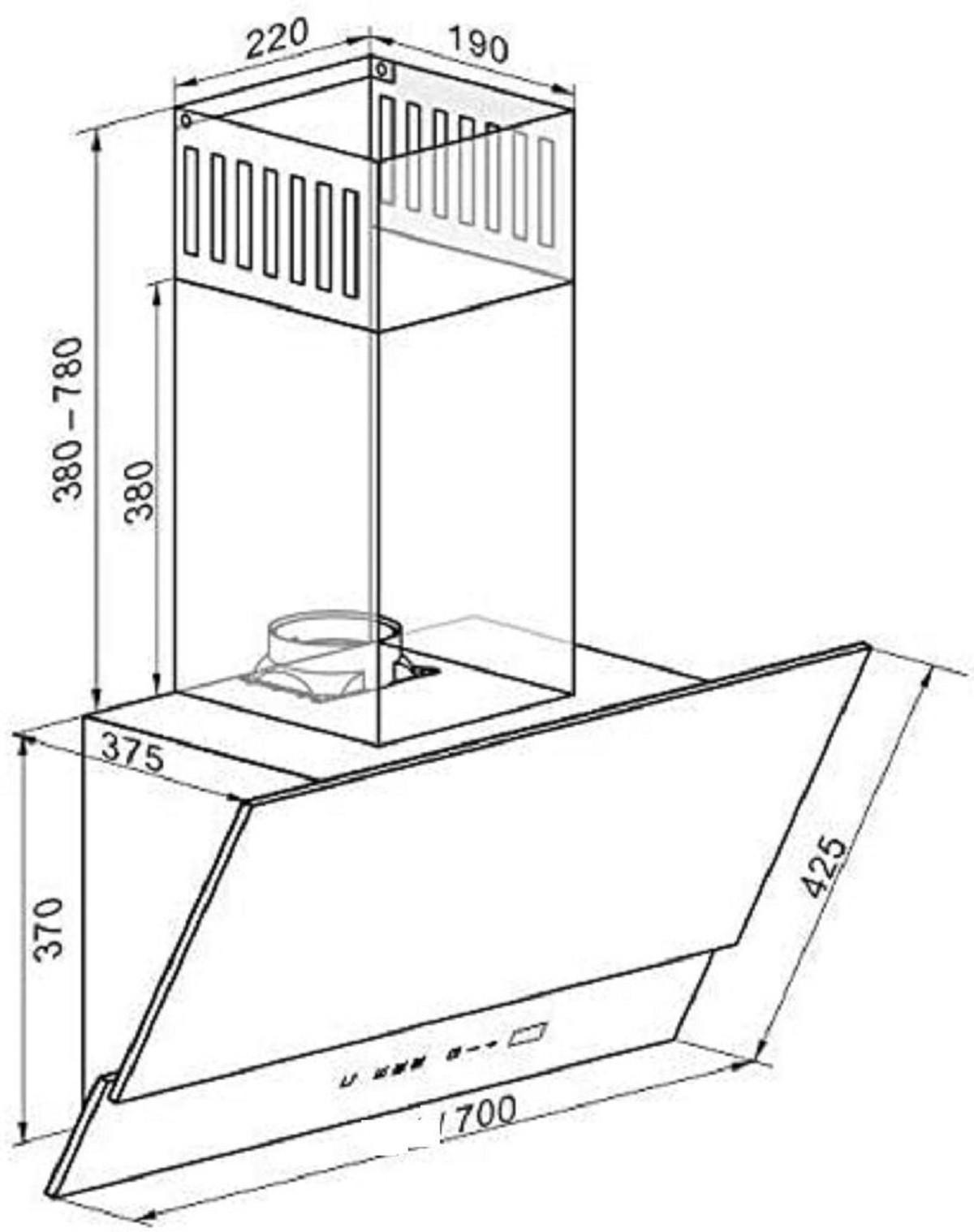 DUNSTABZUGSHAUBE AT 7410 F Eco 70 cm Schwarz - Schwarz, Glas/Metall (70/77/37.5cm) - Kaiser Küchengeräte