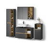 BADMÖBEL-SET Vomano Anthrazit 4 Teile - Eichefarben/Anthrazit, Holzwerkstoff (100/60/45cm) - Livinity®