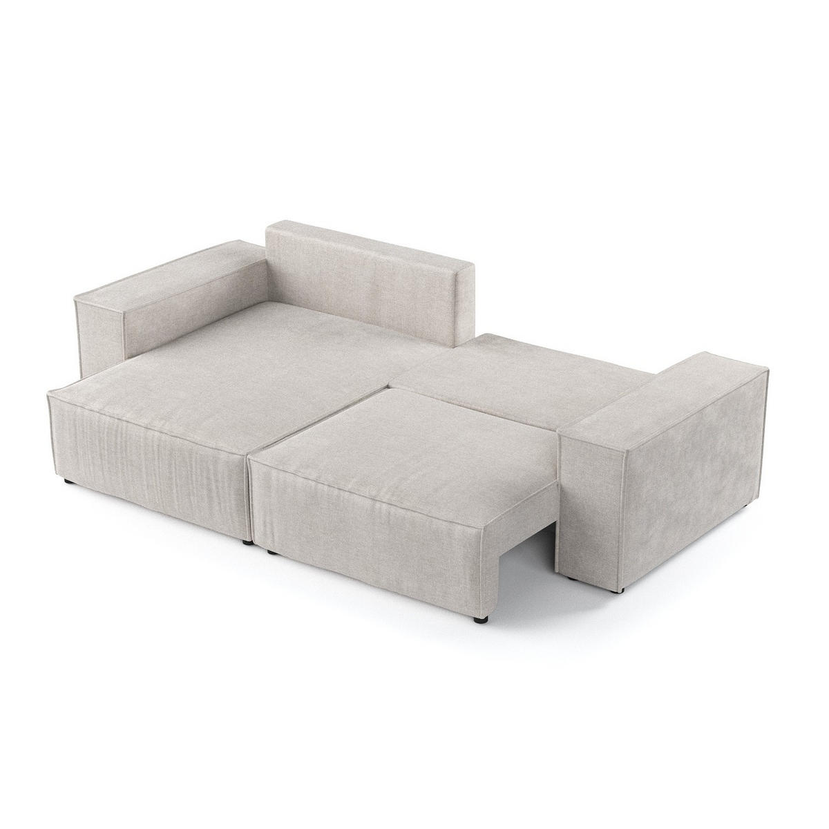 ROHOVÁ SEDAČKA CAVO, textil, Světle béžová - černá/béžová, dřevo/kompozitní dřevo (255/148cm) - AltaBeds