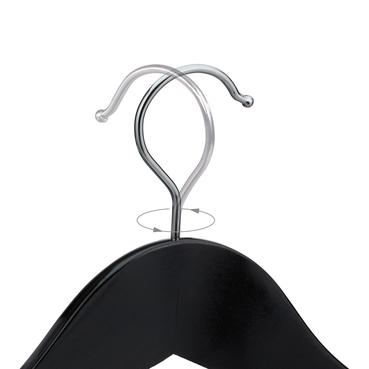 8XVEŠIAKY na oblek - čierna, kov/drevo (6cm) - Relaxdays