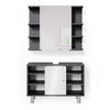 BADMÖBEL-SET Fynn Anthrazit 2 Teile, Unterschrank 80 cm - Anthrazit/Weiß, Holzwerkstoff (60/54/32cm) - Vicco